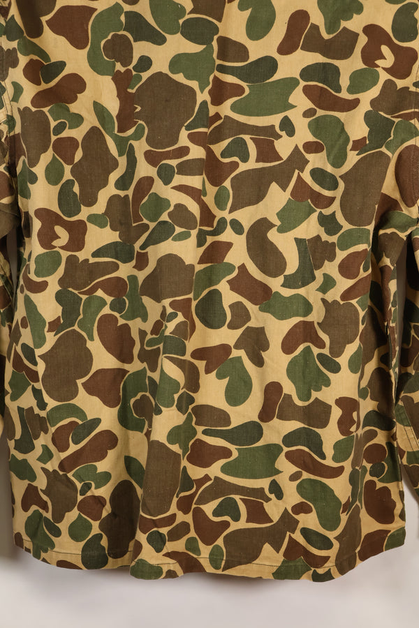 1970's manufactured in Okinawa, Japan, Beogum camouflage duck hunter hunting shirt, used.