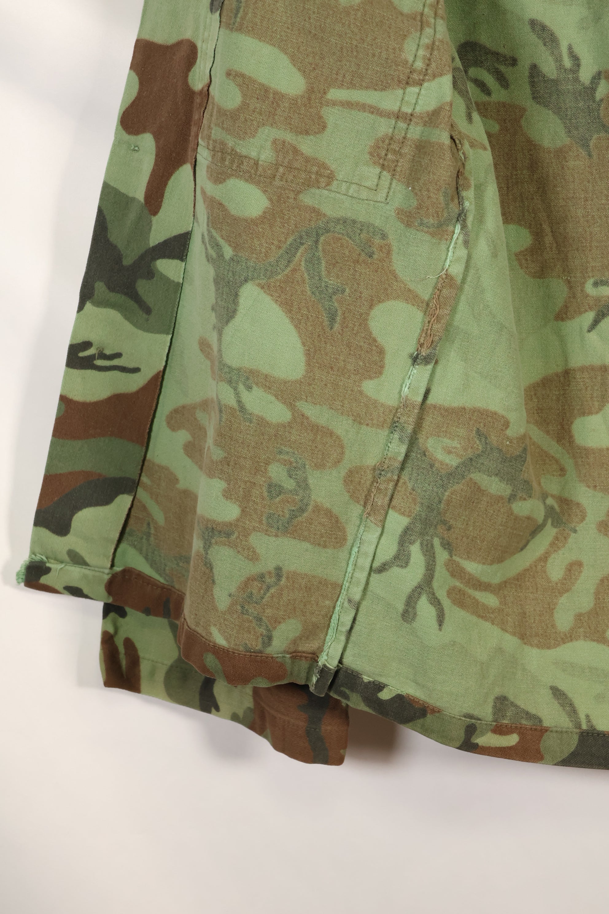 1960s South Vietnam ARVN Green Leaf Camouflage Shirt, used.