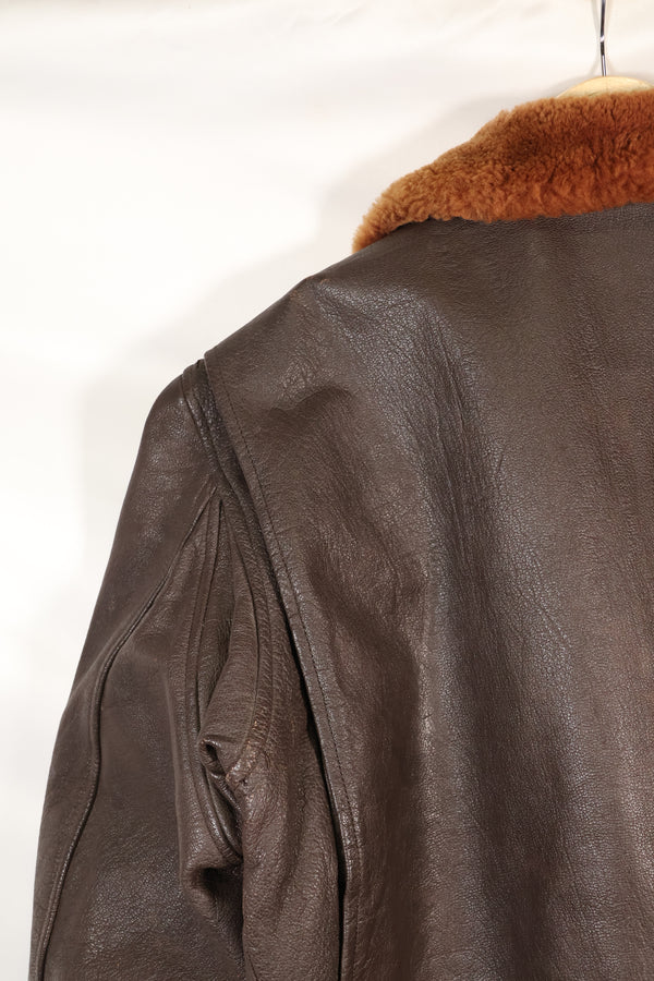 Contracted circa 1960-64, size about 42, US Navy G-1 flight jacket, intermediates, used.