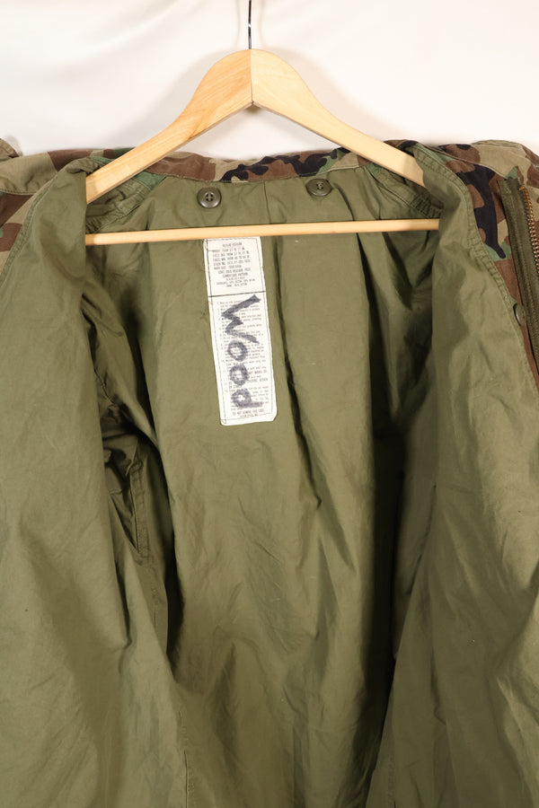 1983 Contract M-R Early Lot M65 Field Jacket Woodland Camouflage Brass Zipper Used