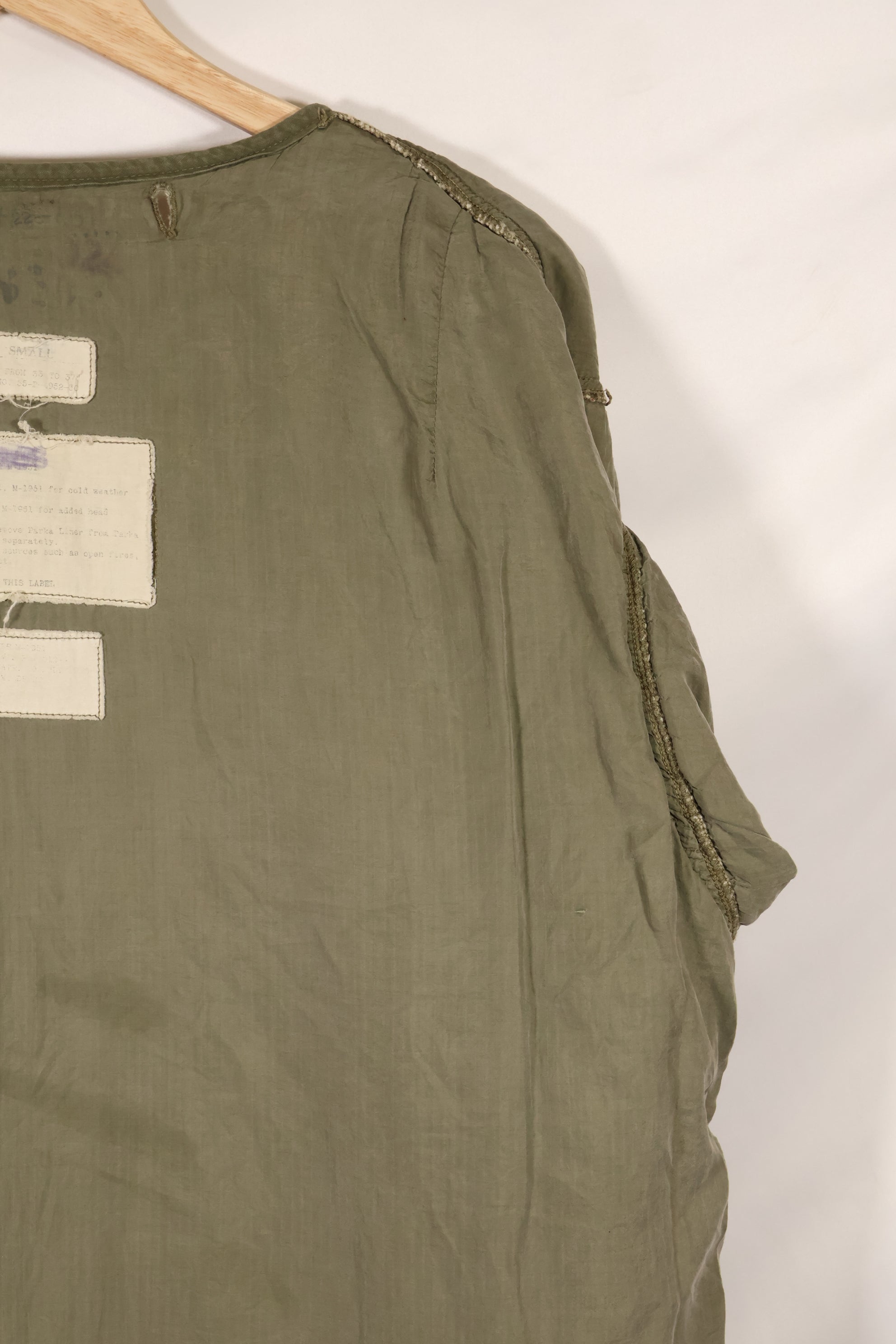 1950s SMALL M51 Field Parka with pile liner, used.