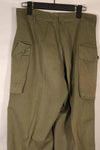 Real late 1940s-early 1950s M45 OD cotton field pants, used, strong signs of use B