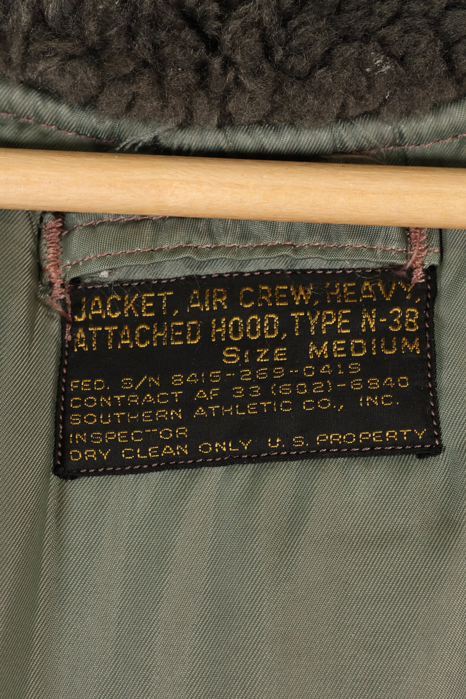 1950's MEDIUM black tag N-3B heavy zone flight jacket, used.