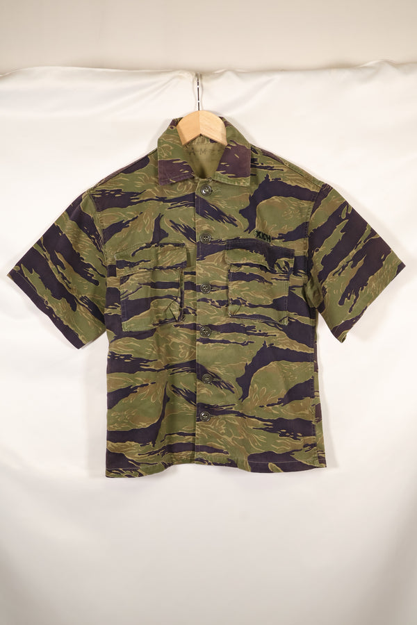 Real A-M Tiger Stripe Shirt Short Sleeve Custom Gold Tiger Derivative Pattern Used