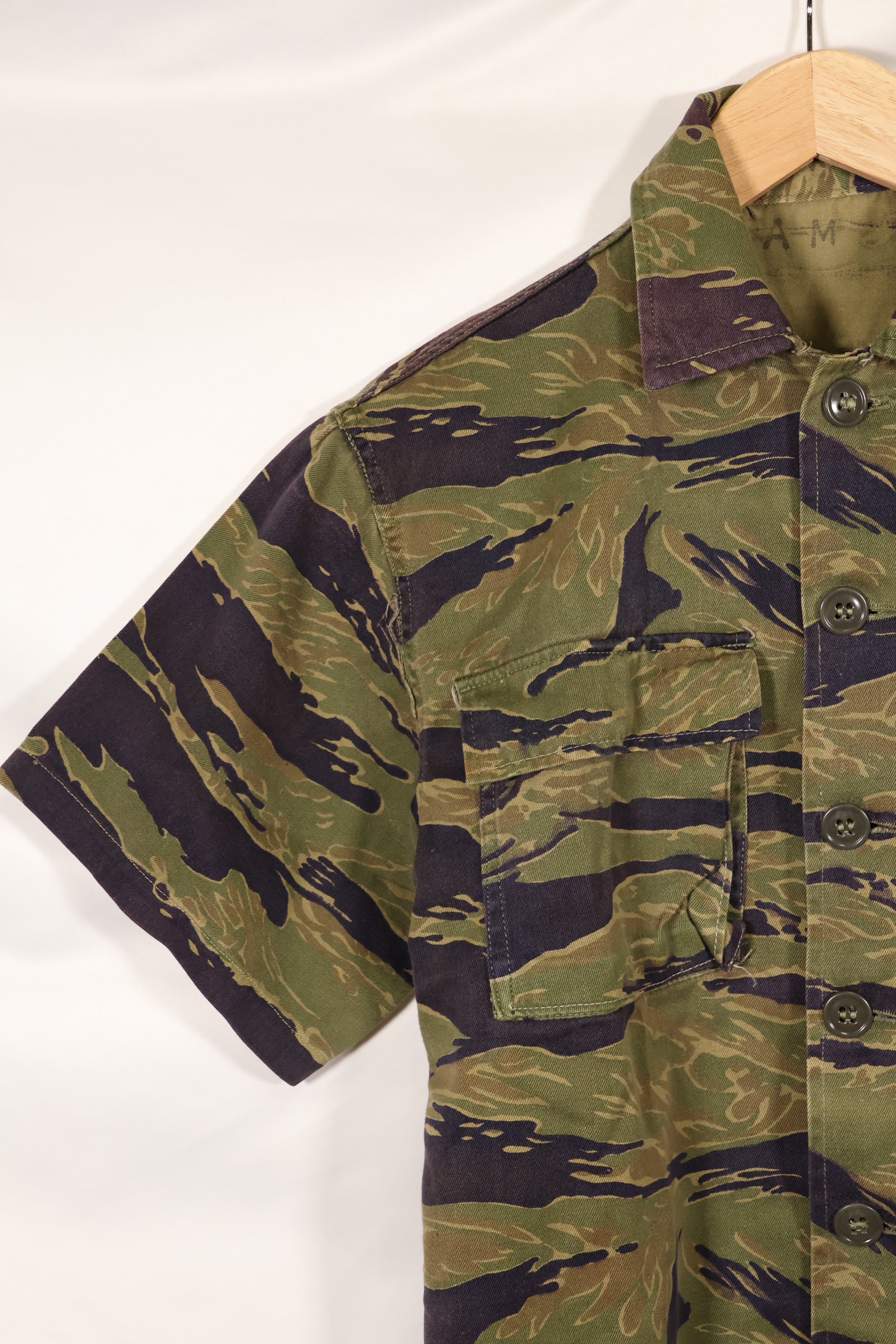 Real A-M Tiger Stripe Shirt Short Sleeve Custom Gold Tiger Derivative Pattern Used
