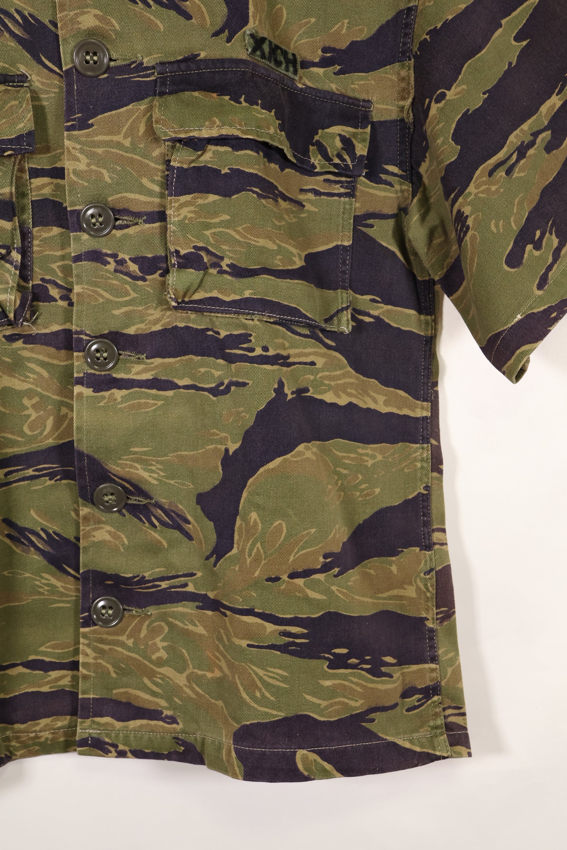 Real A-M Tiger Stripe Shirt Short Sleeve Custom Gold Tiger Derivative Pattern Used