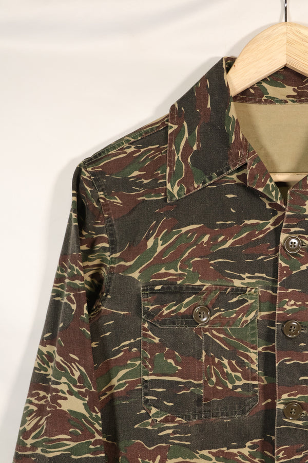 1970s Silver Tiger Tiger Stripe Shirt Tie Tiger 4 Pockets Used