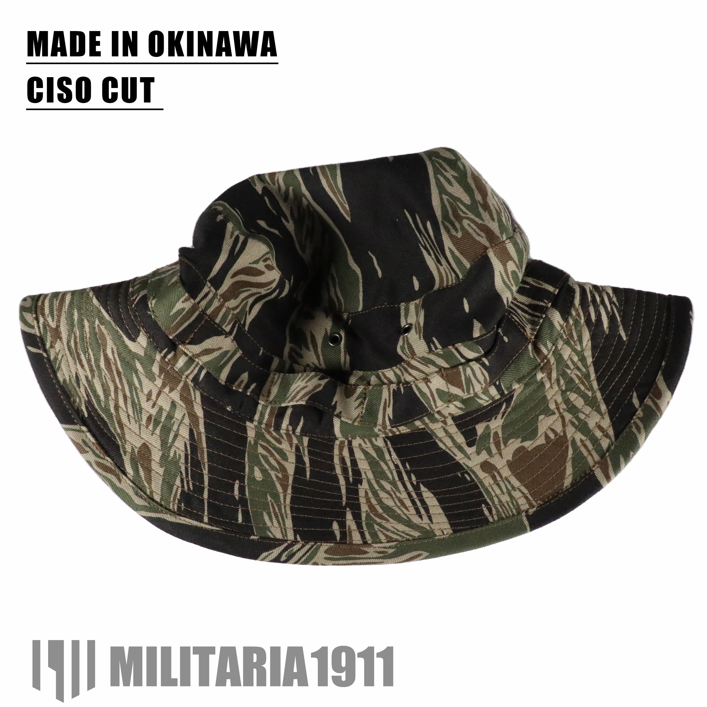 50% OFF [SCHEDULED TO SHIP MID-Nov] MADE IN OKINAWA CISO Cut Silver Tiger Stripe Boonie Hat