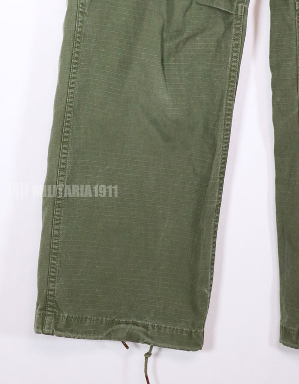 Real 1969 4th Model Jungle Fatigue pants, size X-S, used, faded.