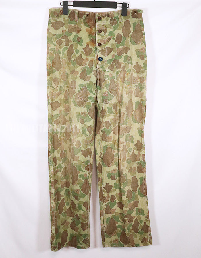 Real 1940s US Marine Corps Frog Skin Camouflage P44 Reversible Pants Used