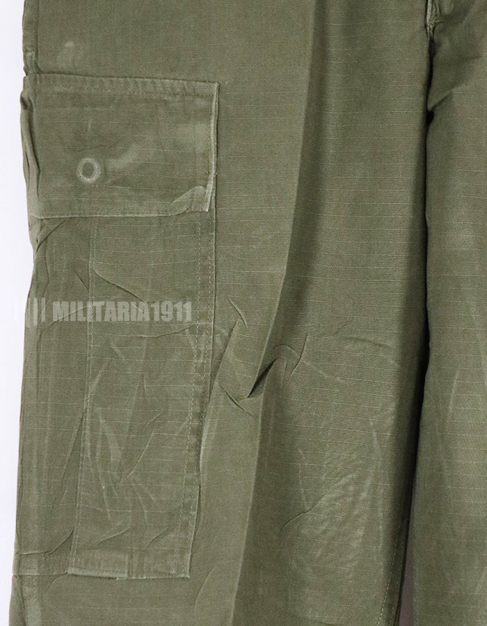 Real 1969 4th Model Jungle Fatigue Pants, used, S-R, stained.