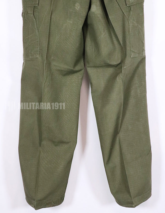 Real 1969 4th Model Jungle Fatigue Pants, used, S-R, stained.