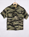 Real Early Okinawa Tiger JWD short sleeve shirt, button missing & repaired, used.