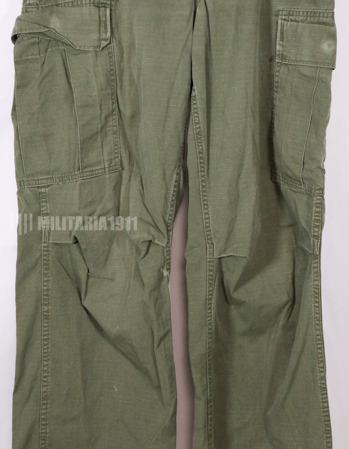 Real 1969 4th Model Jungle Fatigue pants, no size tag, used.