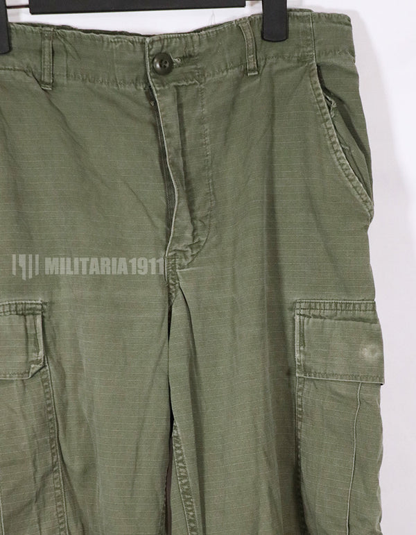 Real 1969 4th Model Jungle Fatigue pants, no size tag, used.