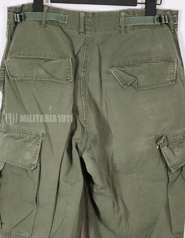 Real 1969 4th Model Jungle Fatigue pants, no size tag, used.