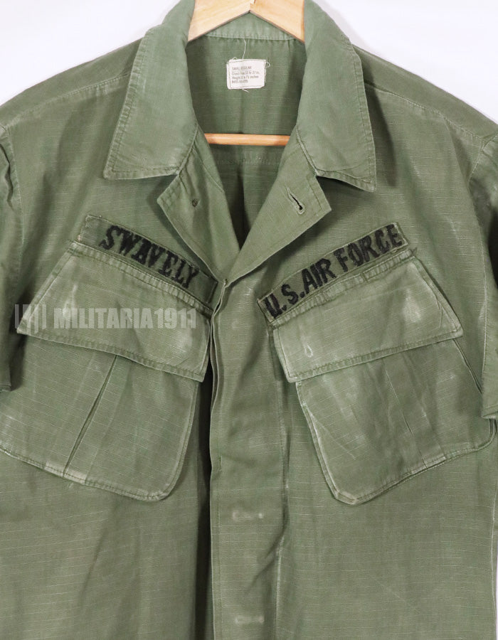 Real 1968 4th Model USAF Jungle Fatigue, short sleeve custom & width custom used