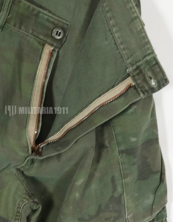 Real ARVN Invisible Leaf Pants, zipper fly, stained, used.