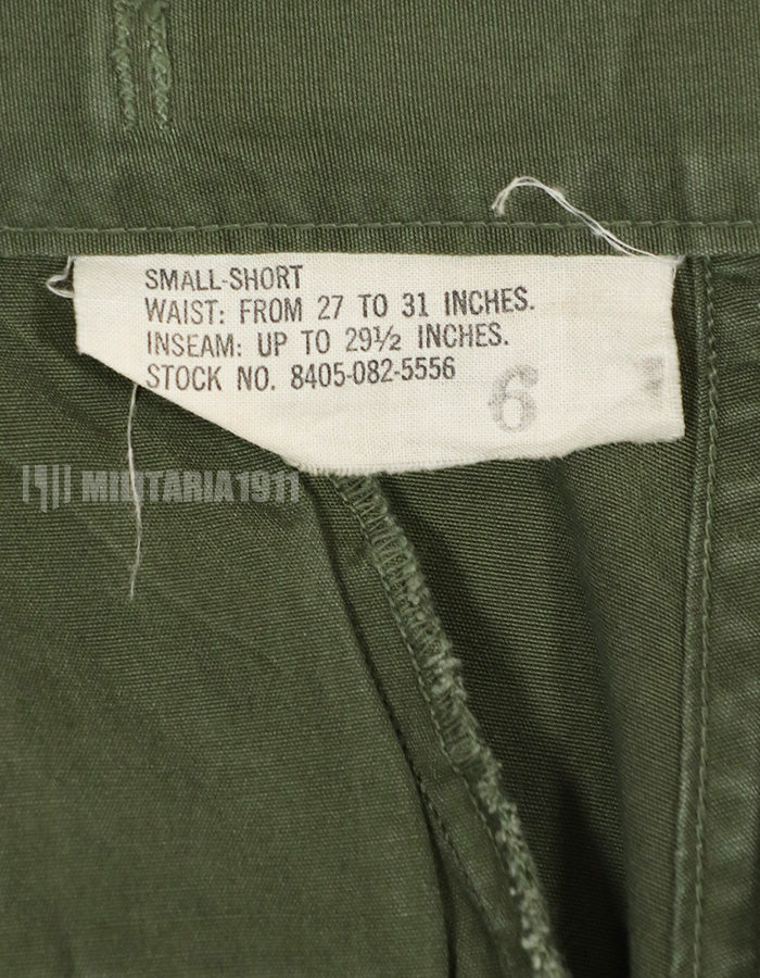 Real Poplin Jungle Fatigue pants, S-S, faded, used.