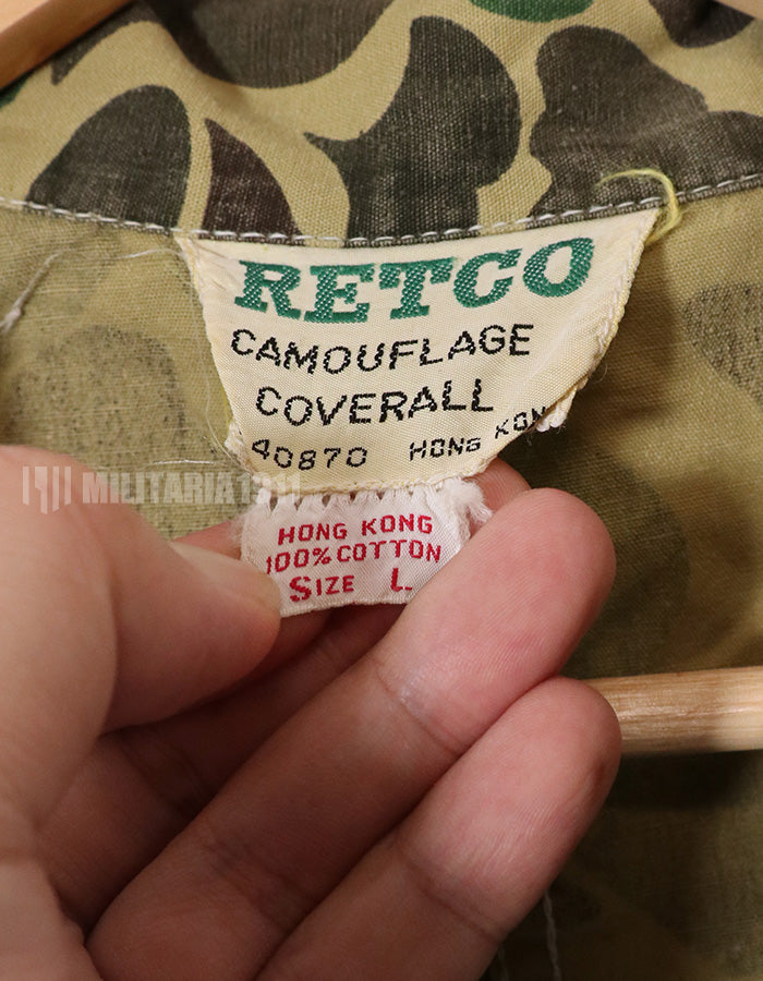 Civilian American Vintage Frogskin Camouflage Coveralls, Used.