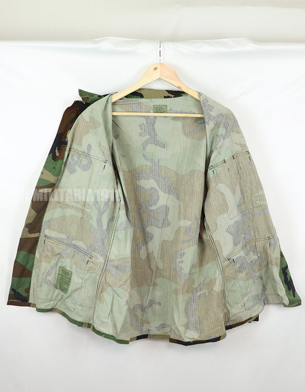 Real U.S. Army Woodland Camouflage Jacket, 2007, with patches.