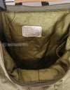 Original U.S. military release, 80's, helmet bag, poor condition, stained, age tag unreadable.