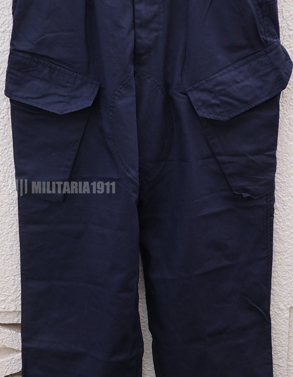 British Royal Navy Combat Trousers Navy Blue with Patches Used