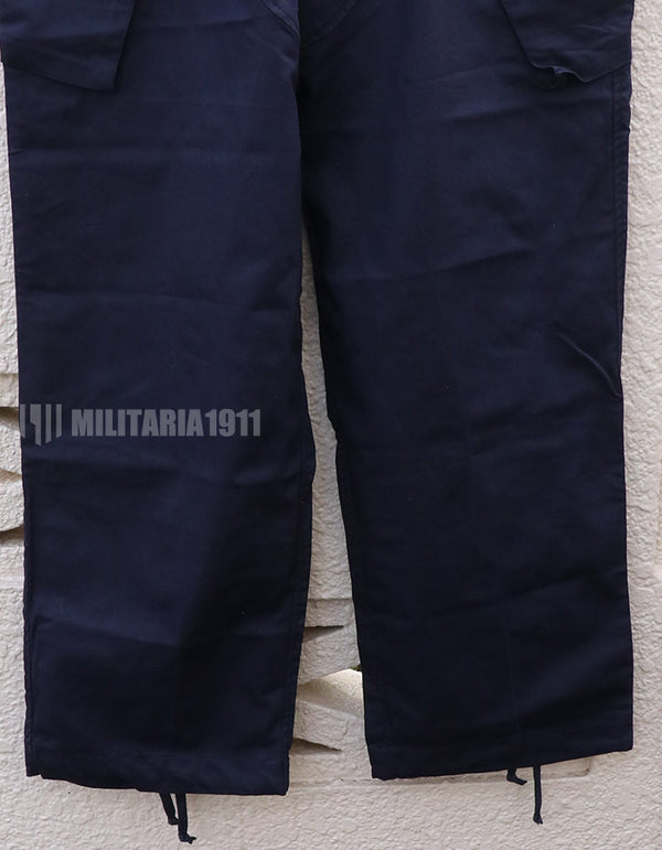 British Royal Navy Combat Trousers Navy Blue with Patches Used