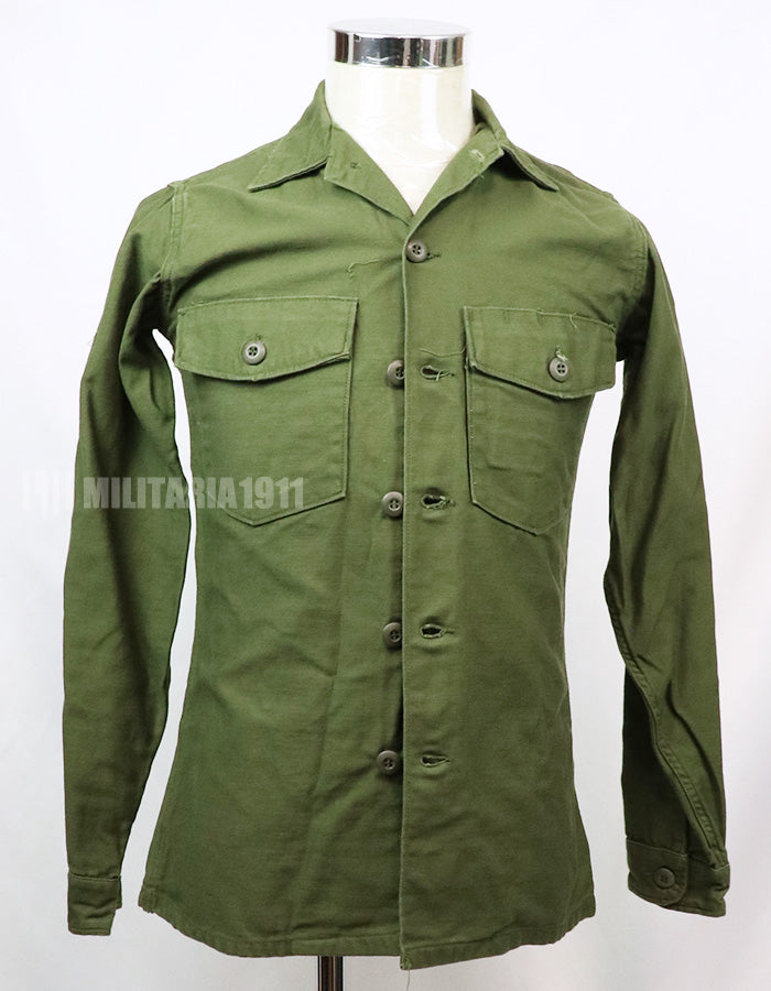 Original Utility Shirt OG-107, released, late 1960's, wartime lot, patch removed.