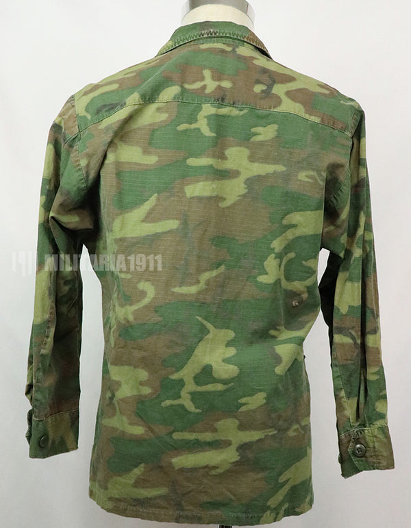 Original U.S. Army ERDL jungle fatigues, 1968 cotract, no size tag, stained.