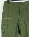 Original 2nd model Jungle Fatigue pants, non-ripstop, worn, scratched, faded. Scuffed, faded