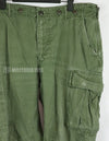 Original late model jungle fatigues pants, ripstop fabric, made in 1969, used, modified.