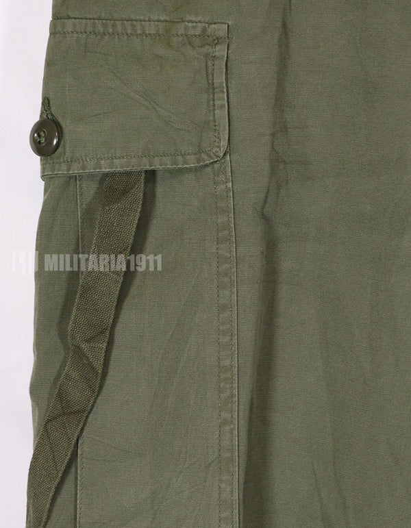 Real 1963 1st Model Jungle Fatigue Pants with leg ties, rare.