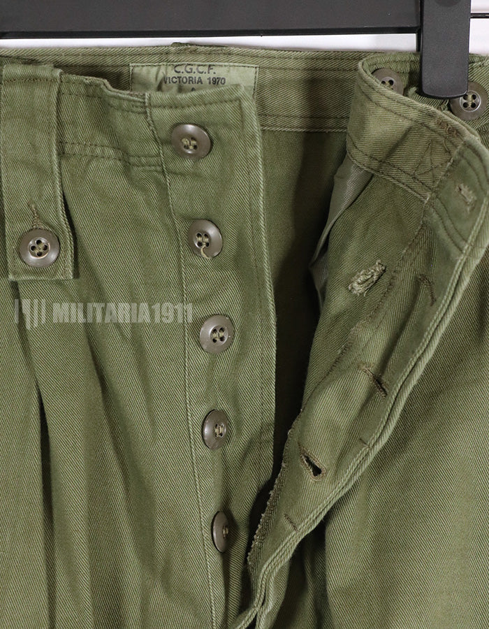 Real 1970 unused AATTV Australian Army Fatigue Pants C.G.C.F VICTORIA 1970