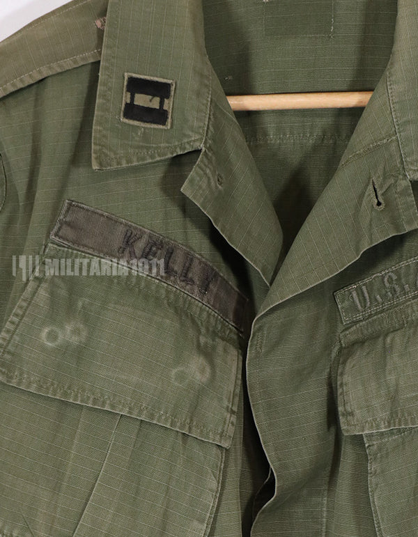 Real 1969 4th Model Jungle Fatigue Jacket, damaged, patch included.