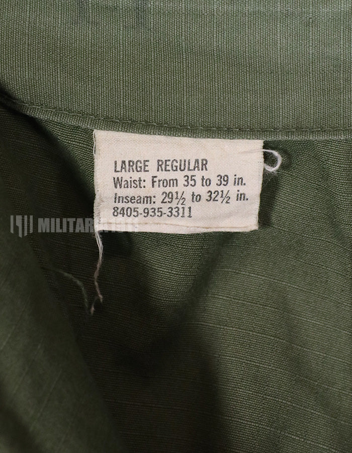 Real 1969 4th Model Jungle Fatigue Pants, size L-R, used.