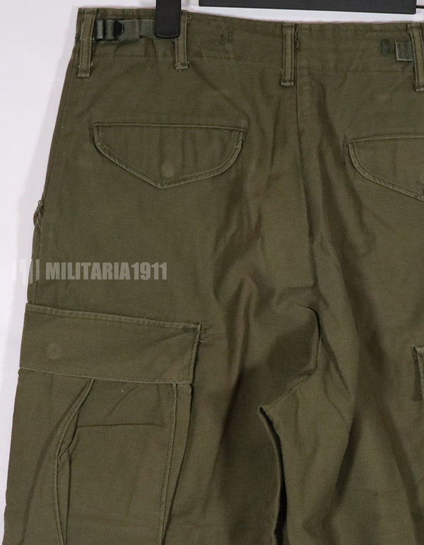 Real 1973 M65 cotton field pants, used, faded.