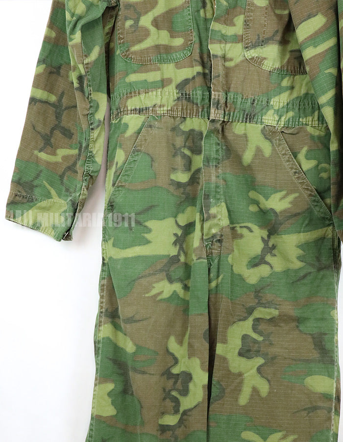 Replica made by original ERDL fabric, coveralls, hunting civilian clothing, used.