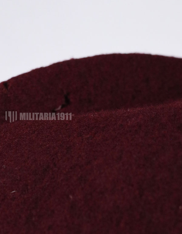 Real South Vietnamese Ranger BDQ Maroon Beret with metal insignia